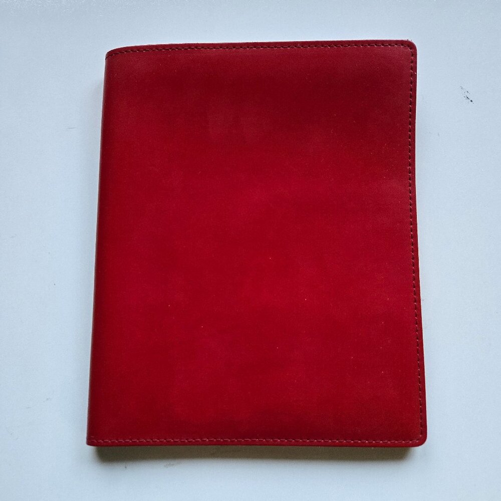PINETTI Red Smooth Leather Notepad Holder, A5